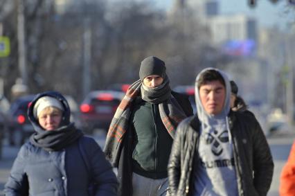 Екатеринбург. Горожане во время сильных морозов