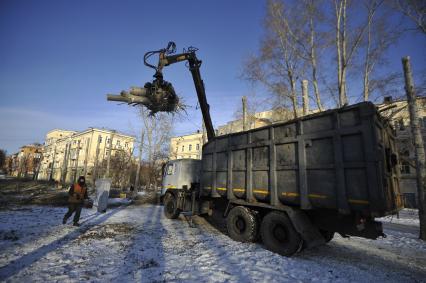 Екатеринбург. Кронирование дереревьев на бульваре Культуры