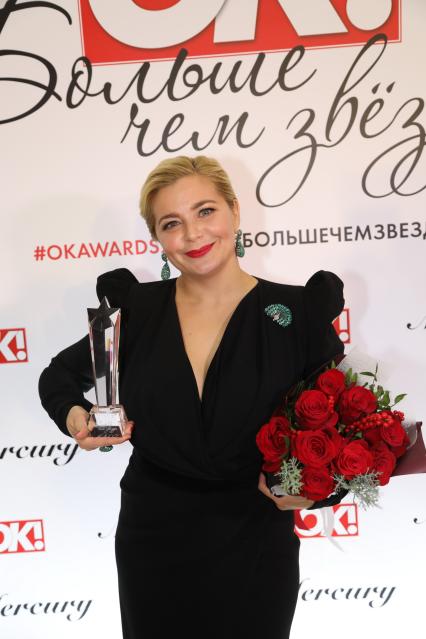 Диск374. Отель FOUR SEASONS HOTEL MOSCOW. Премия OK! Awards БОЛЬШЕ ЧЕМ ЗВЕЗДЫ. 2019. На снимке: актриса Ирина Пегова