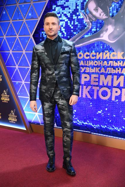 Москва. Певец Сергей Лазарев на церемонии вручения Российской национальной музыкальной премии `Виктория` в Государственном Кремлевском Дворце.