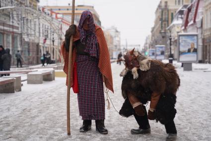 Самара.  Участники святочных колядок.