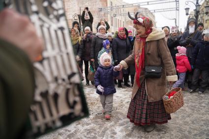 Самара.  Участники святочных колядок.