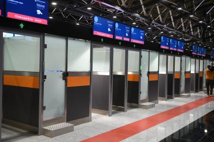 Московская область. Зона паспортного контроля в здании нового терминала С международного аэропорта Шереметьево.