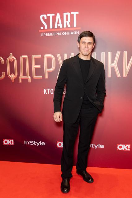 Москва. Актер Леонид Бичевин на премьере второго сезона сериала режиссера К. Богомолова `Содержанки`.