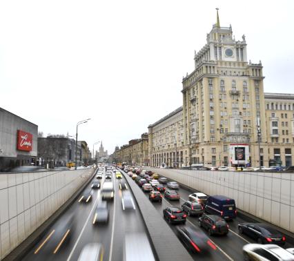 Москва.  Вид на Садовое кольцо  и Маяковский тоннель.