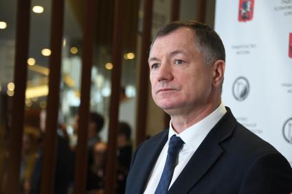 Москва.  Вице-премьер РФ Марат Хуснуллин  во время заседания коллегии по реализации строительных проектов Москвы в концертном зале `Зарядье`.