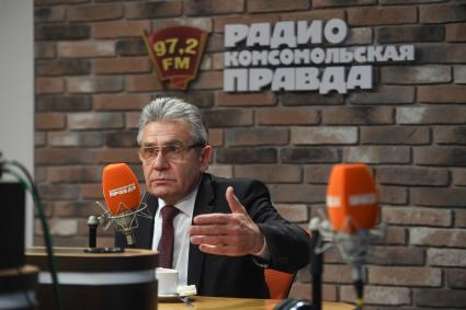 Москва. Президент РАН  Александр Сергеев  на радио `Комсомольская правда`.