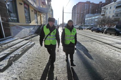 Екатеринбург. Группа добровольных народных дружинников во время охраны обшественного порядка в городе