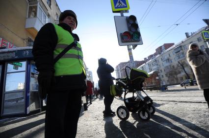 Екатеринбург. Группа добровольных народных дружинников во время охраны обшественного порядка в городе