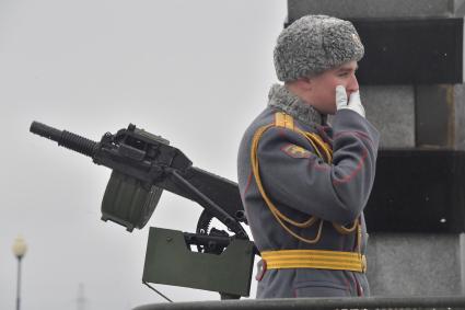 Москва. На церемонии прощания с маршалом Советского Союза Дмитрием Язовым на Федеральном военном мемориальном  кладбище в Мытищах.