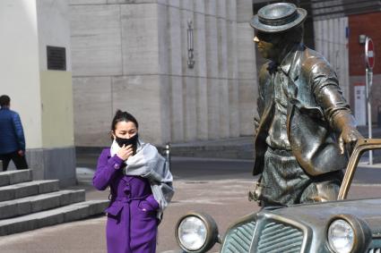 Москва. Памятник Юрию Никулину на Цветном бульваре.