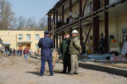 Санкт-Петербург. Строительство многофункционального медицинского центра Западного военного округа  в Пушкине.