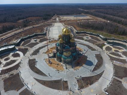 Московская область. Вид сверху на главный храм Вооруженных сил РФ в парке `Патриот` .