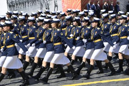 Москва.   Военнослужащие во время военного парада в ознаменование 75-летия Победы в Великой Отечественной войне 1941-1945 годов на Красной площади.