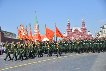 Москва.   Во время военного парада в ознаменование 75-летия Победы в Великой Отечественной войне 1941-1945 годов на Красной площади.