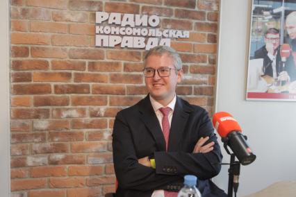 Москва. Временно исполняющий обязанности губернатора Камчатского края Владимир Солодов на радио `Комсомольская правда`.