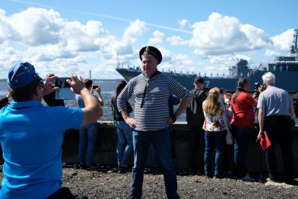 Санкт-Петербург. Во время Главного военно-морского парада в честь Дня Военно-Морского Флота России.