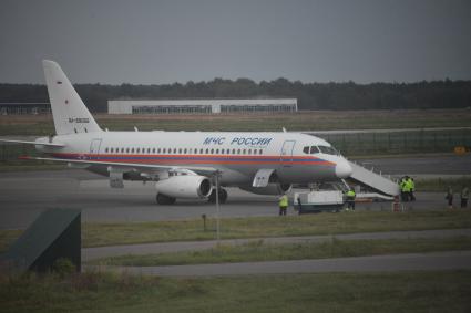 Московская область, Жуковский. Самолет SuperJet100-95LR.