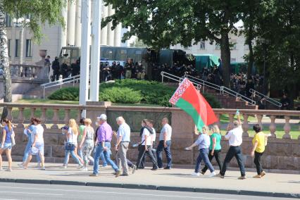 Минск. Митинг в поддержку президента Белоруссии Александра Лукашенко прошел на площади Независимости.