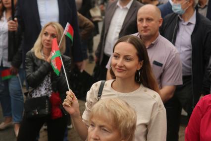 Минск. Участники митинга в поддержку президента Белоруссии Александра Лукашенко.