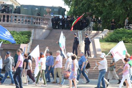 Минск. Митинг в поддержку президента Белоруссии Александра Лукашенко прошел на площади Независимости.