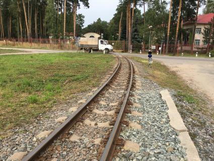 Московская область, пос. Кратово. Рельсы  Детской железной дороги.