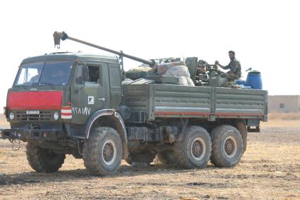 Сирия. Зенитная установка в кузове Камаза.