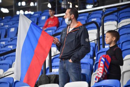 Москва. Болельщики сборной России перед началом матча 4-го тура Лиги наций УЕФА между сборными России и Венгрии.
