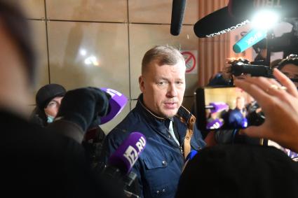 Москва. Адвокат потерпевшей стороны Сергей Аверцев после рассмотрения апелляционной жалобы на приговор по делу о ДТП со смертельным исходом.