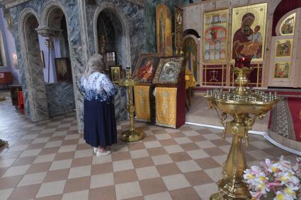 Московская область. г.Куровское. Гуслицкий Спасо-Преображенский мужской монастырь. На снимке: Преображенский монастырский соборный храм.