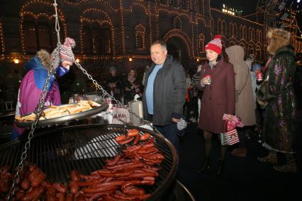 Открытие ГУМ-Катка на Красной площади. 2020. На снимке: бизнесмен Сергей Пластинин