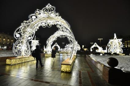 Москва. Новогодняя иллюминация в городе.