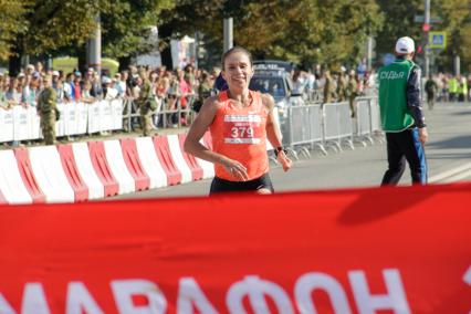 Пермь. Победительница третьего международного марафона Татьяна Архипова.