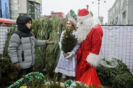 Екатеринбург. Елочный базар на одной из центральных улиц города