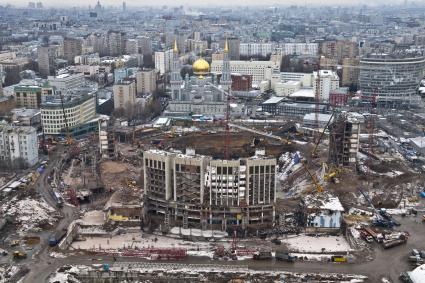 Москва.  Реконструкция здания спорткомплекса `Олимпийский`.