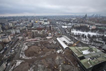 Москва.  Реконструкция здания спорткомплекса `Олимпийский`.