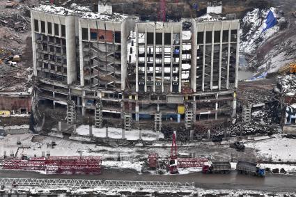 Москва.  Реконструкция здания спорткомплекса `Олимпийский`.