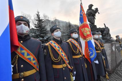 Москва. Торжественное построение  в честь 30 летия создания МЧС у  Главного управления  МЧС России.