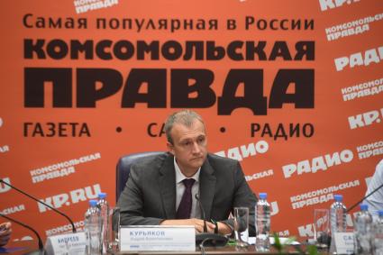 Москва. Заместитель начальника управления Генпрокуратуры РФ по УрФО Андрей Курьяков на пресс-конференции, посвященной тайне `Перевала Дятлова`.