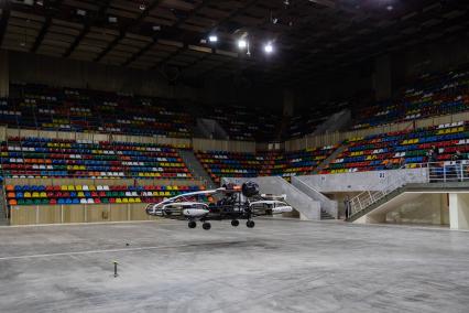 Москва.  Тестирование летающего такси Hover на Малой спортивной арене СК `Лужники`.