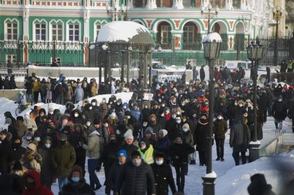 Екатеринбург. Несанкционированное шествие сторонников оппозиционера Алексея Навального