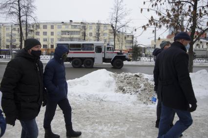 Екатеринбург. Участники несанкционированного шествия сторонников оппозиционера Алексея Навального