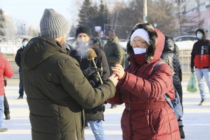 Барнаул. Участники несанкционированной акции в поддержку оппозиционера Алексея Навального.