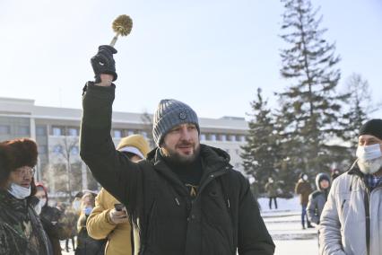 Барнаул. Участники несанкционированной акции в поддержку оппозиционера Алексея Навального.