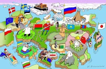 Карикатура. Карта России.