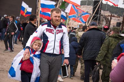 Крым. Во время праздничного мероприятия, посвященного пятой годовщины проведения Общекрымского референдума и воссоединения Крыма с Россией.