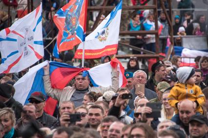 Крым. Во время праздничного мероприятия, посвященного пятой годовщины проведения Общекрымского референдума и воссоединения Крыма с Россией.