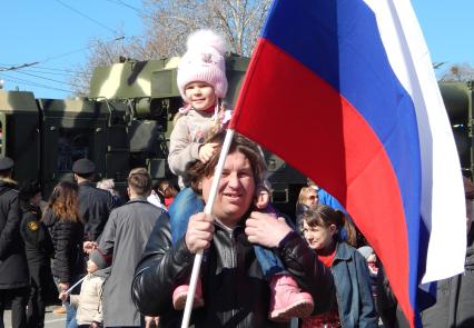 Крым.   Во время праздничного мероприятия, посвященного пятой годовщины проведения Общекрымского референдума и воссоединения Крыма с Россией.