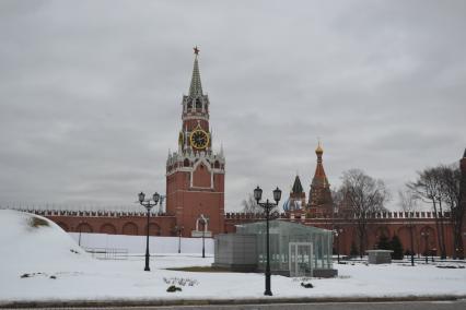 Москва.  Вид на Спасскую башню Московского Кремля.