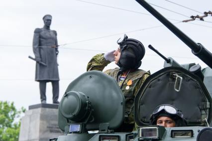 Крым, Севастополь.  Военная техника на параде  в ознаменование 75-летия Победы в Великой Отечественной войне 1941-1945 годов.